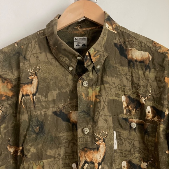 Columbia men’s camo animal print button up shirt - Picture 2 of 8